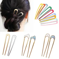 2021 New Hair Clips Japan Hairpins Hair Sticks Women Hairclip Simplicity Colorful U Shape Girls Hair Sticks Hair Accessories