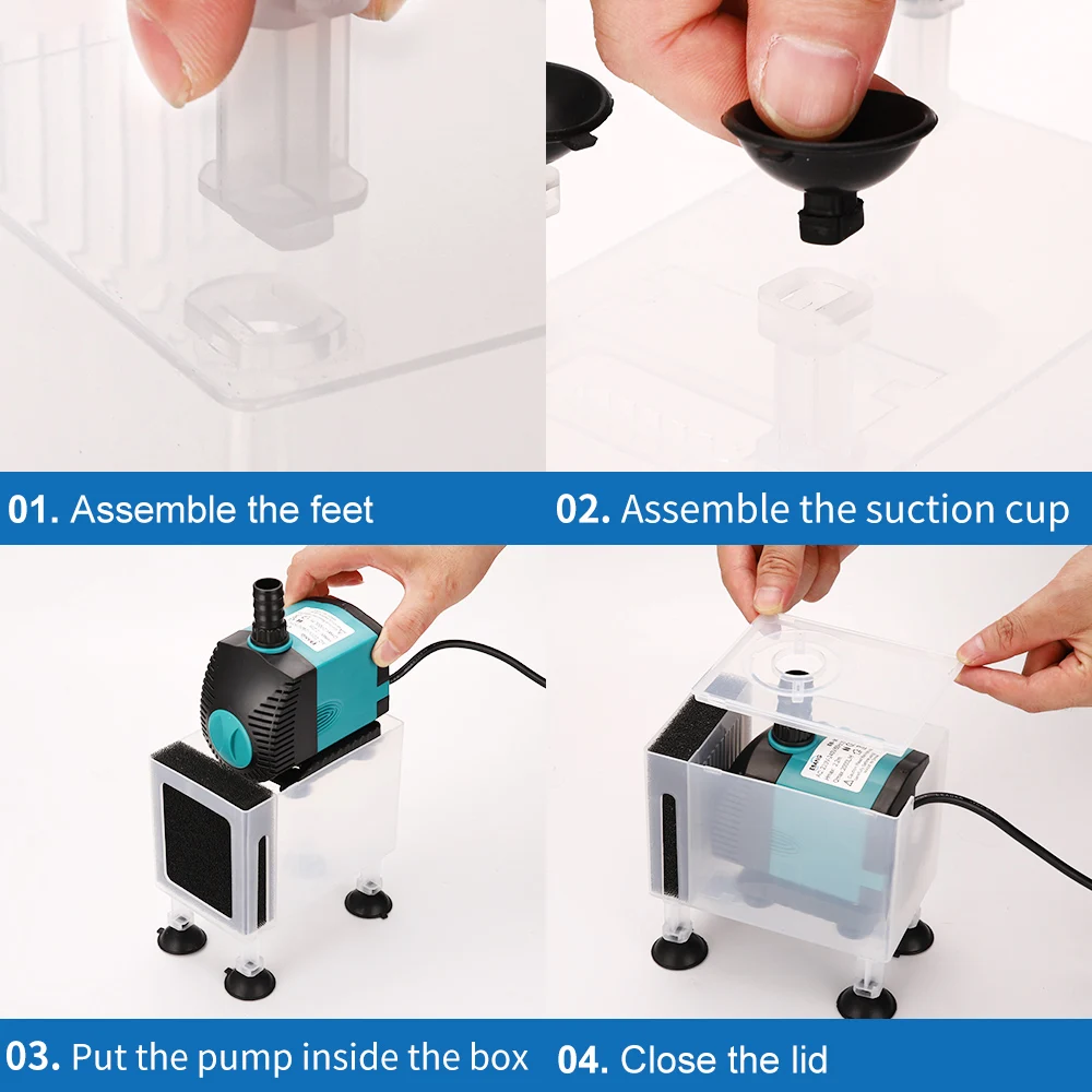 Aquarium Water Pump Protection Box Increase Height Filter Acrylic Box Sand Prevention Shock Absorption For Fish Tank
