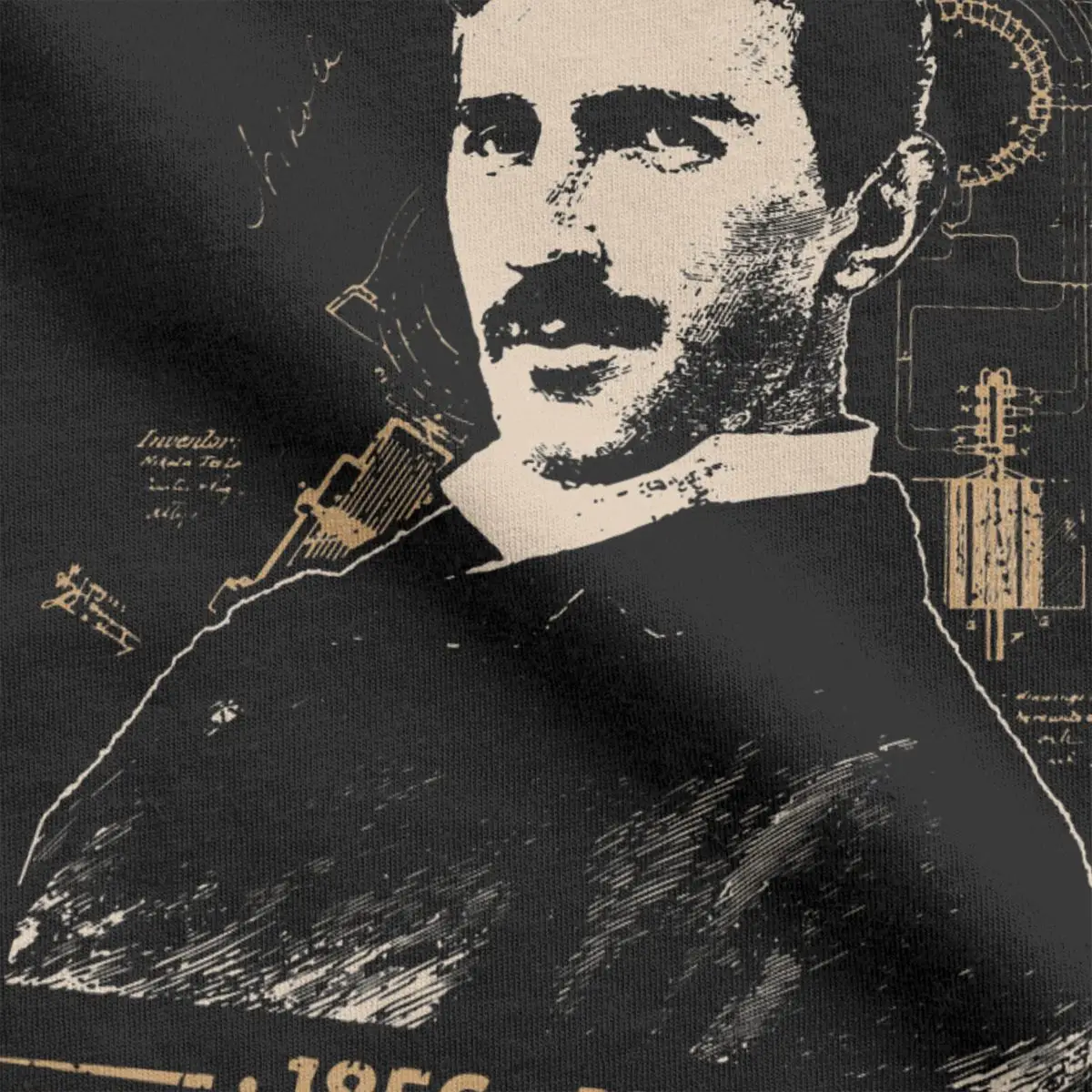 Men\'s Nikola Tesla T Shirt Science Scientists Subject Inventor Physics 100% Cotton Clothing Round Neck Tees Plus Size T-Shirts