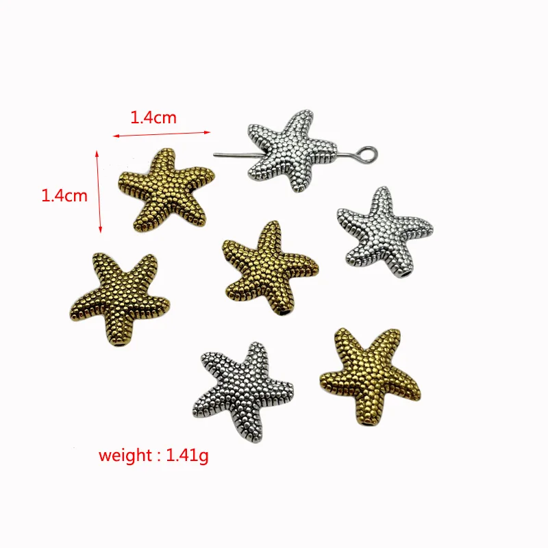 15pcs charm starfish star bracelet necklace material accessories for jewelry making DIY handmade connector beads