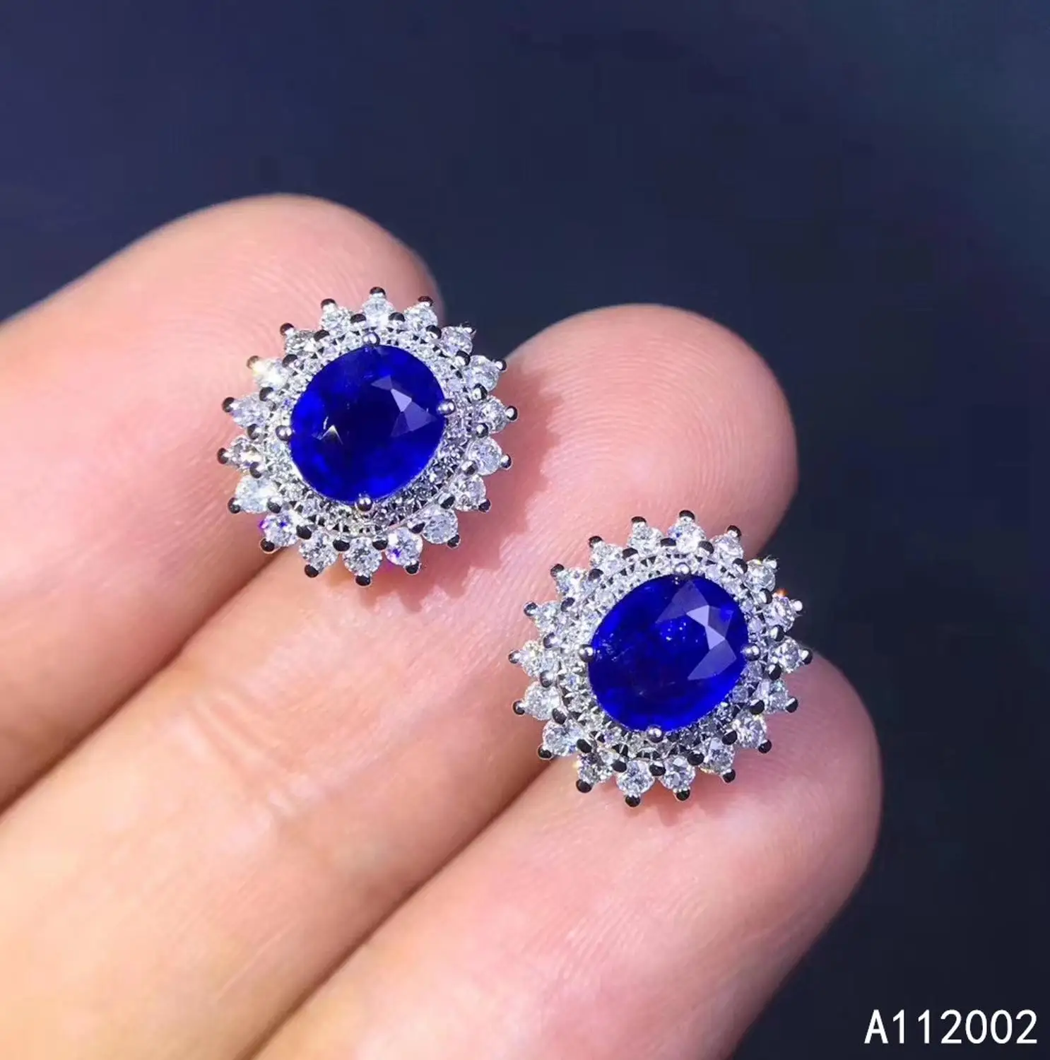 

KJJEAXCMY fine jewelry natural sapphire 925 sterling silver women gemstone earrings new Ear Studs support test popular