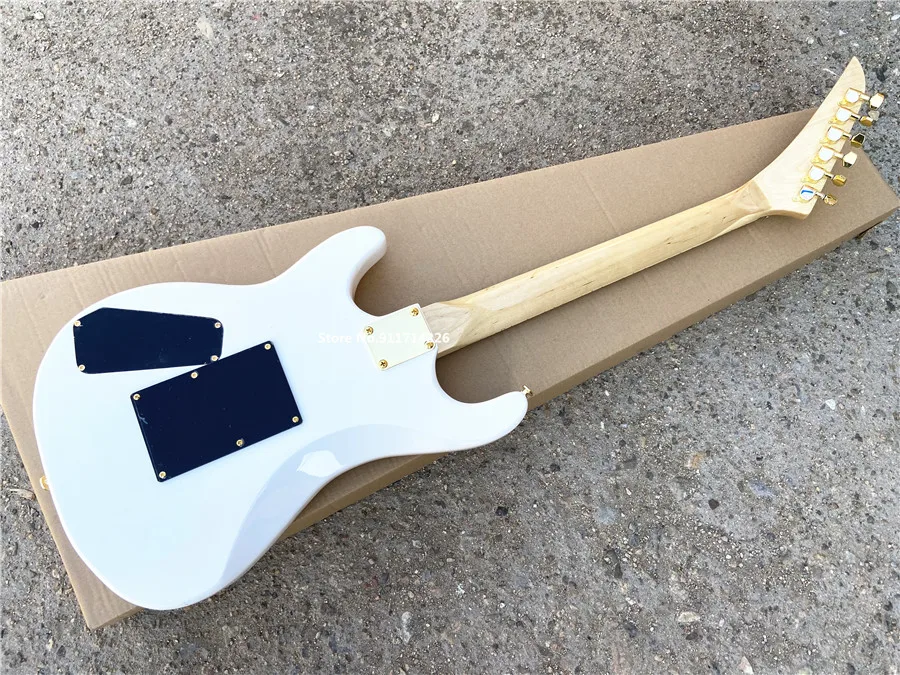 Custom version white double electric guitar five-pointed star inlaid gold accessories free shipping