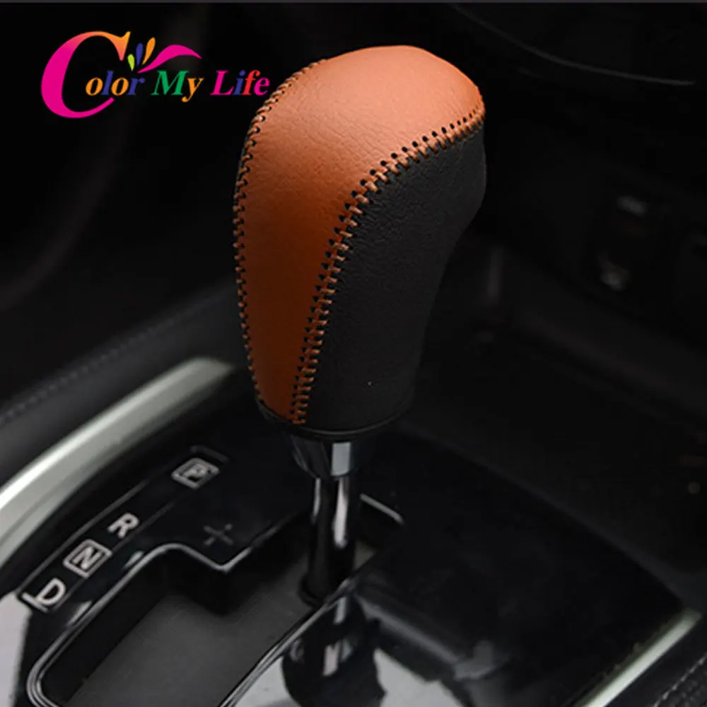 Leather AT Shift Knob Cover for Nissasn Qashqai J11 Dualis 2 J10 Xtrail X-Trail T32 Murano Gear Head Shift Collars