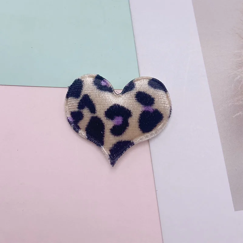 35 Stück/Set 4,5*3,5CM Filz-Leopardenherz-Applikation zum Aufnähen für Kleidung, Hüte, Nähzubehör, DIY Haarspangen-Zubehör, Patches – Detail 5