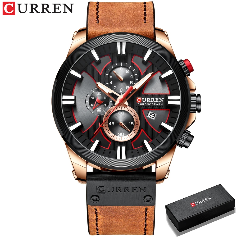 New CURREN Men Watches Fashion Quartz Wrist Watches Men's Military Waterproof Sports Watch Male Date Clock Relogio Masculino image 3