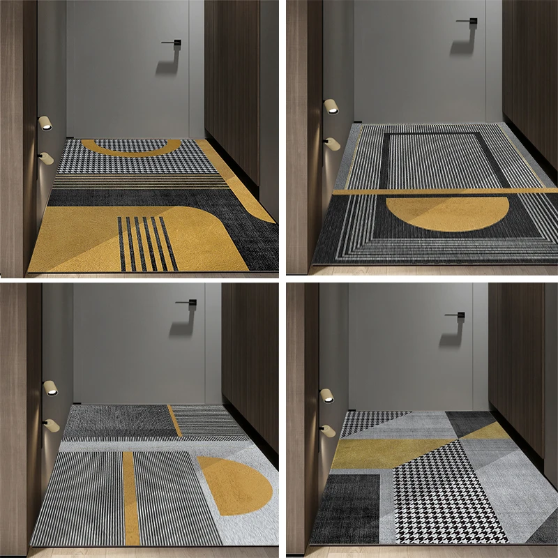 Modern PVC Door Mat Carpet Bathroom Mat Kitchen Mat Can Be Cut Dustproof Home Mats Carpet Custom Size Hallway Entrance Door Mat