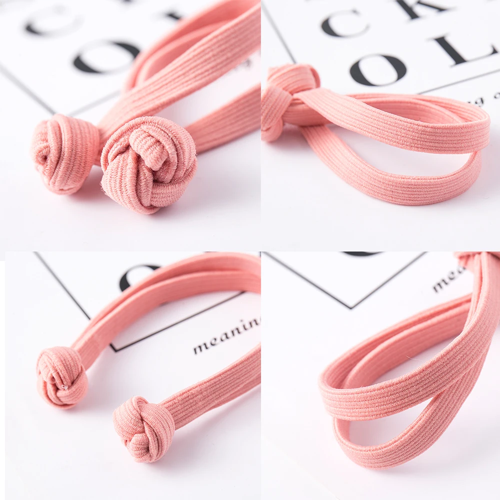 Knotted Hair Rope Elastic Hair Bands Ties Scrunchie Hairbands Double Knot Women Bow Ponytail Holder Hair Accessories Headdress