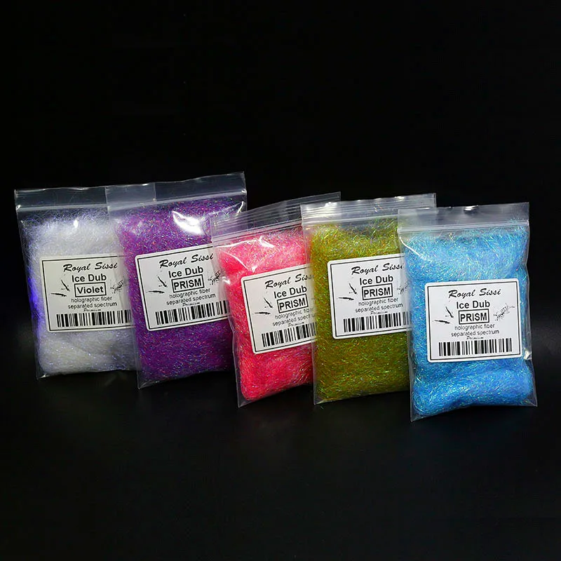 Unique&Popular prism ice dub premium translucent fly tying dubbing with brilliant sparkle underwater synthetic dubbing fiber