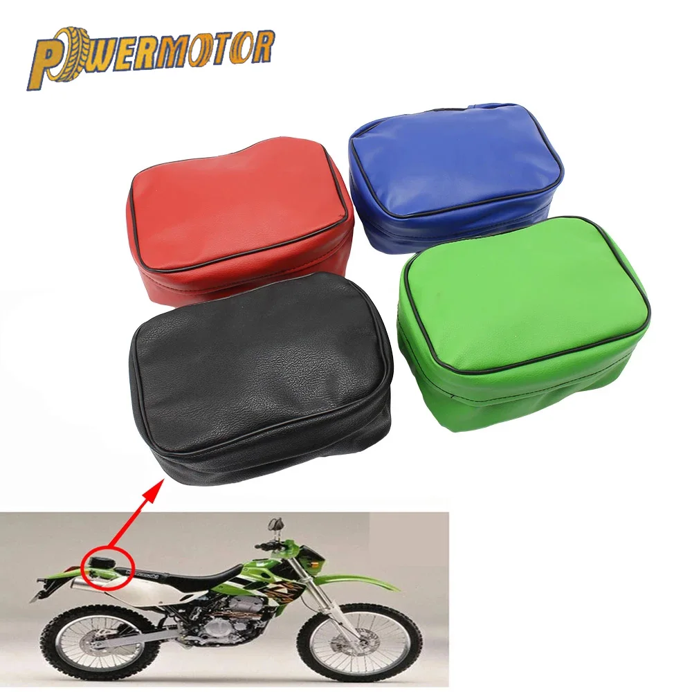 Bolsa de herramientas trasera para motocicleta todoterreno, Kit de almacenamiento de cuero PU resistente al agua y duradero para Honda CRF150/250