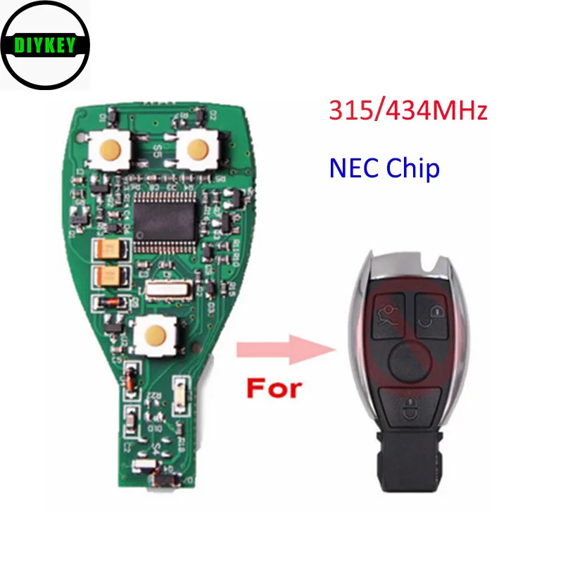 Пульт дистанционного управления DIYKEY NEC для Benz BGA Smart Key Fob 315 МГц/433 МГц (подходит для открытия ключа сзади)