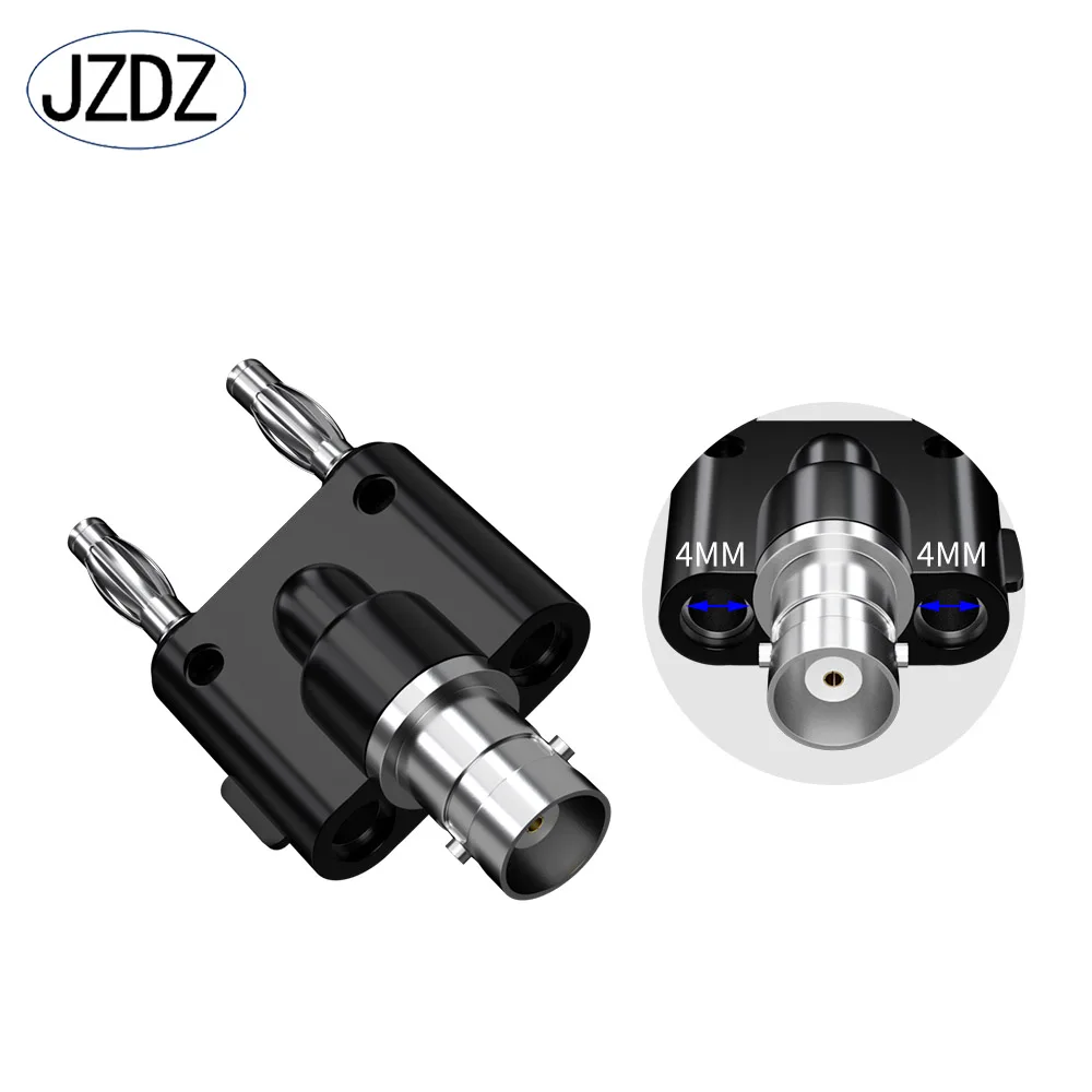 

JZDZ 2pcs BNC female Q9 connector plug 4mm double banana plugs Oscilloscope Adapter J.20022