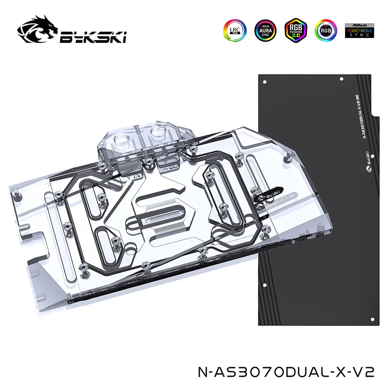 

Охладитель воды Bykski для ASUS DUAL/TUF RTX 3060TI/3070 8G GAMING, медный водяной блок с полной крышкой, N-AS3070DUAL-X-V2
