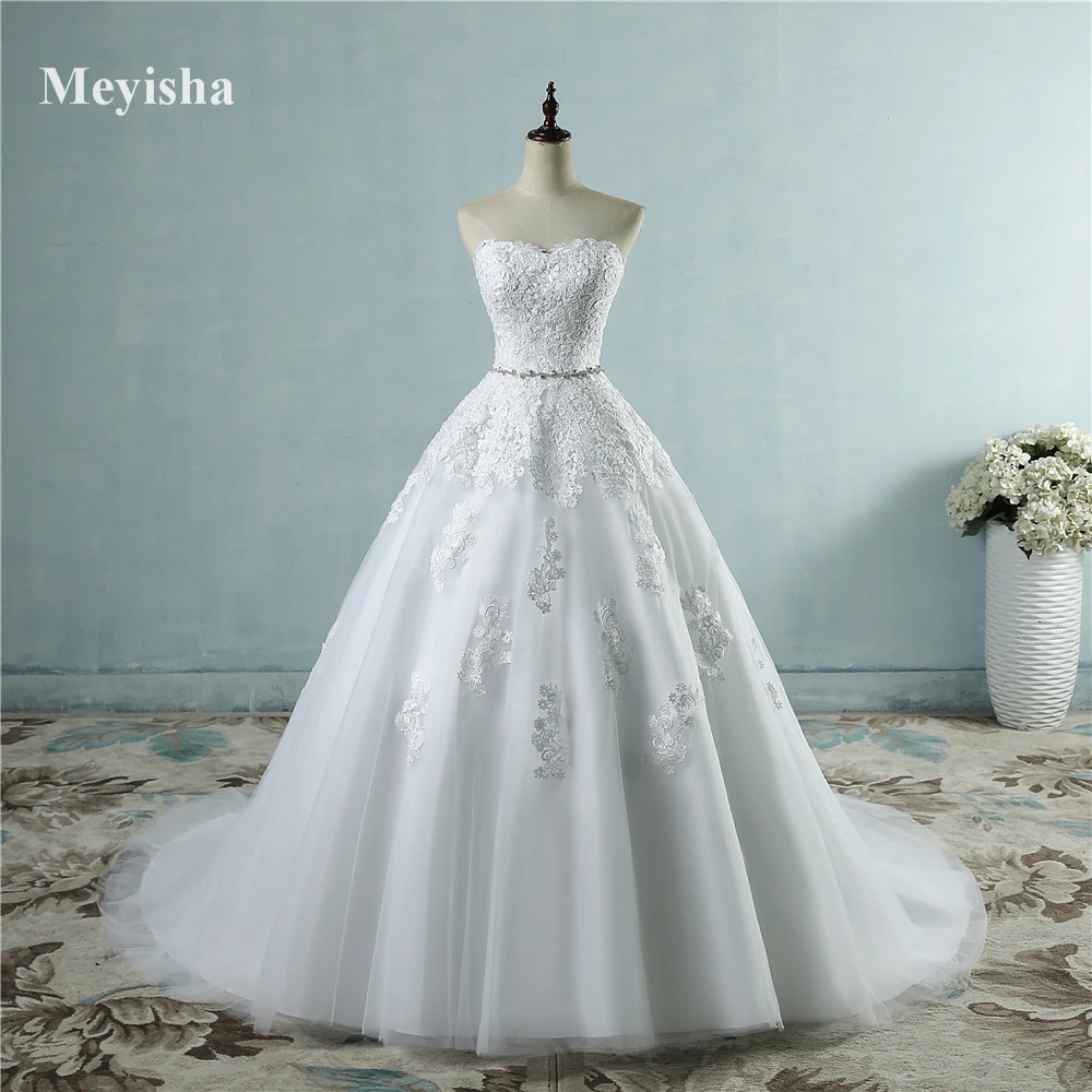 

ZJ9032 2024 Tulle White Ivory Formal Sweetheart Bridal Dress Dresses Wedding Prom Gown Plus Size 2-26w