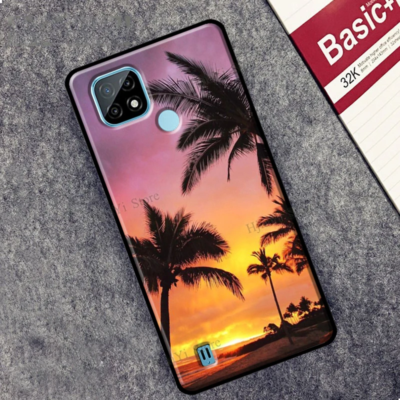 Summer Beach Sunset Palm Tree For OPPO Realme 7 Pro 8 Pro Q3 C3 C21 GT Case For OnePlus 8T 9R Nord 2 7 8 9 Pro Cover