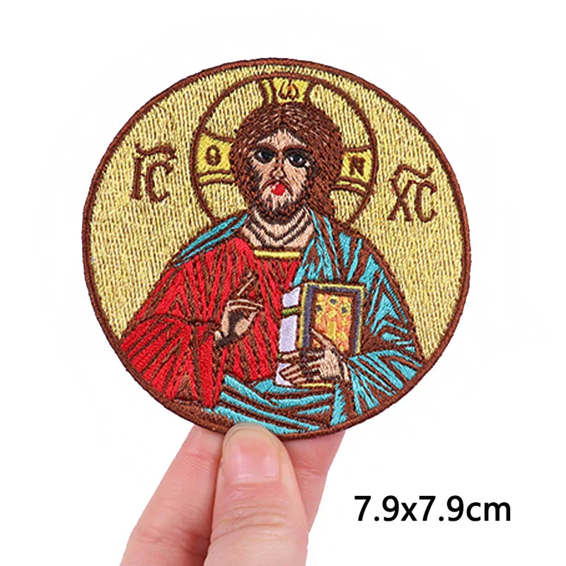 Jesus Clothing Thermoadhesive Patches Van Gogh Embroideried Patches For Clothing Cross Embroideried Wave DIY Patches For Clothes