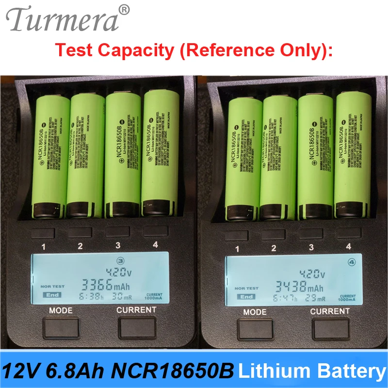 Lithium Rechargeable Battery Pack 12V 6.8Ah NCR18650B 3400mAh Cells for Electric Boat and Uninterrupted Power Supply 12V Turmera