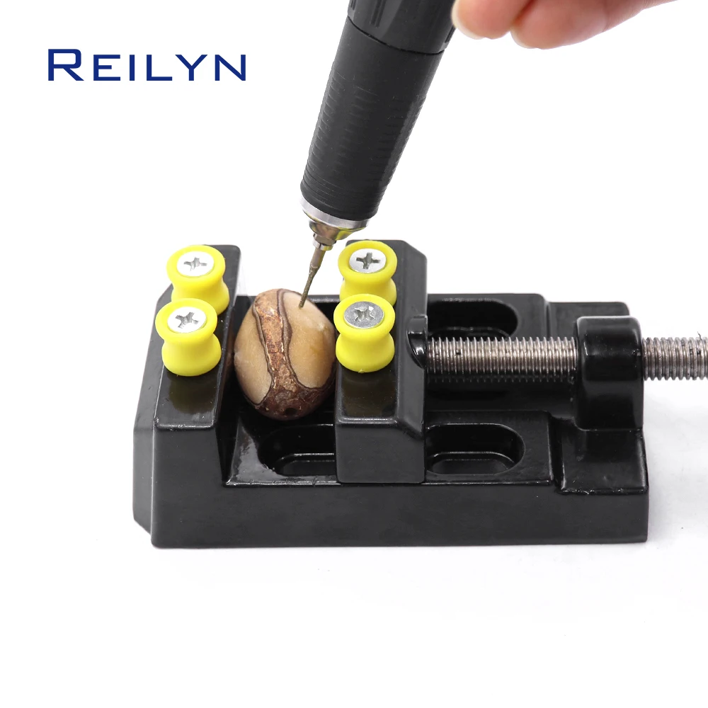 Reilyn Adjustable Mini Table Vice: Flat Bench Clamp Drill Press Vice - Ideal for DIY Jewelry, Walnut Nuclear Drilling, Carving