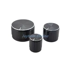 Potenciómetro de aleación de aluminio negro, perillas de codificador, tapas de interruptores, 30x17mm, 21x17mm, 15x17mm, eje de ciruela de medio eje, 2 piezas