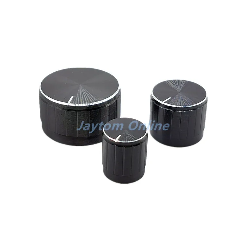 2 szt. Czarne gałki potencjometru/encodera ze stopu aluminium, nakładki na przełączniki 30x17mm 21x17mm 15x17mm, półosiowa oś, oś śliwkowa