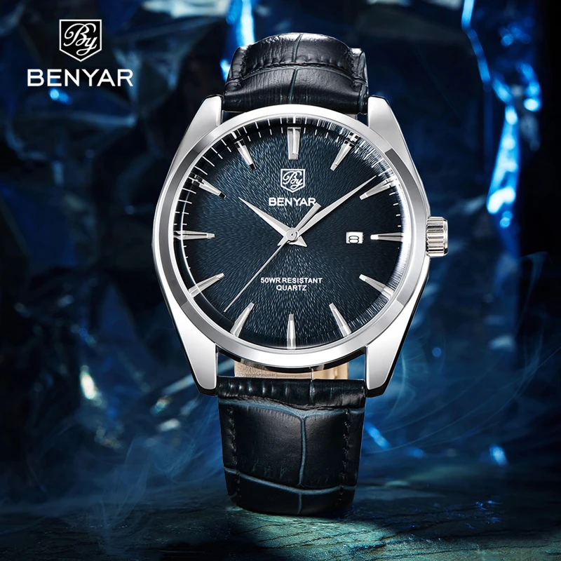 Benyar relógios para homens marca de luxo cronógrafo moda relógio de quartzo masculino relógio de pulso à prova dwaterproof água militar reloj hombre