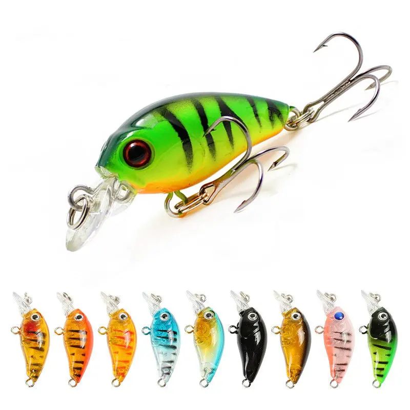 1pcs 4.5CM/4G Laser Hard Crank Fishing Lure Crankbait Treble Hooks 3D Eyes Bait Carp Fishing Tackle Wobblers Crankbait Minnow