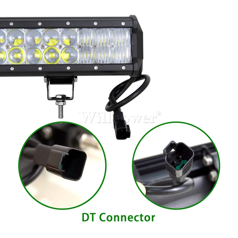 SUV Car DT 2pin Female Connector LED Work Light Bar 20 inch 210W Driving Fog Light Off Road 4WD 4x4 Truck Spot Flood Light Bar