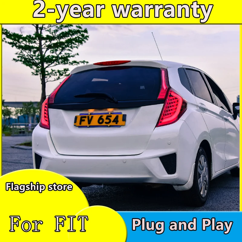 Car Styling for Honda Jazz Fit TAIL Lights LED Tail Light LED Rear Lamp DRL+Brake Signal Whole set High Quality