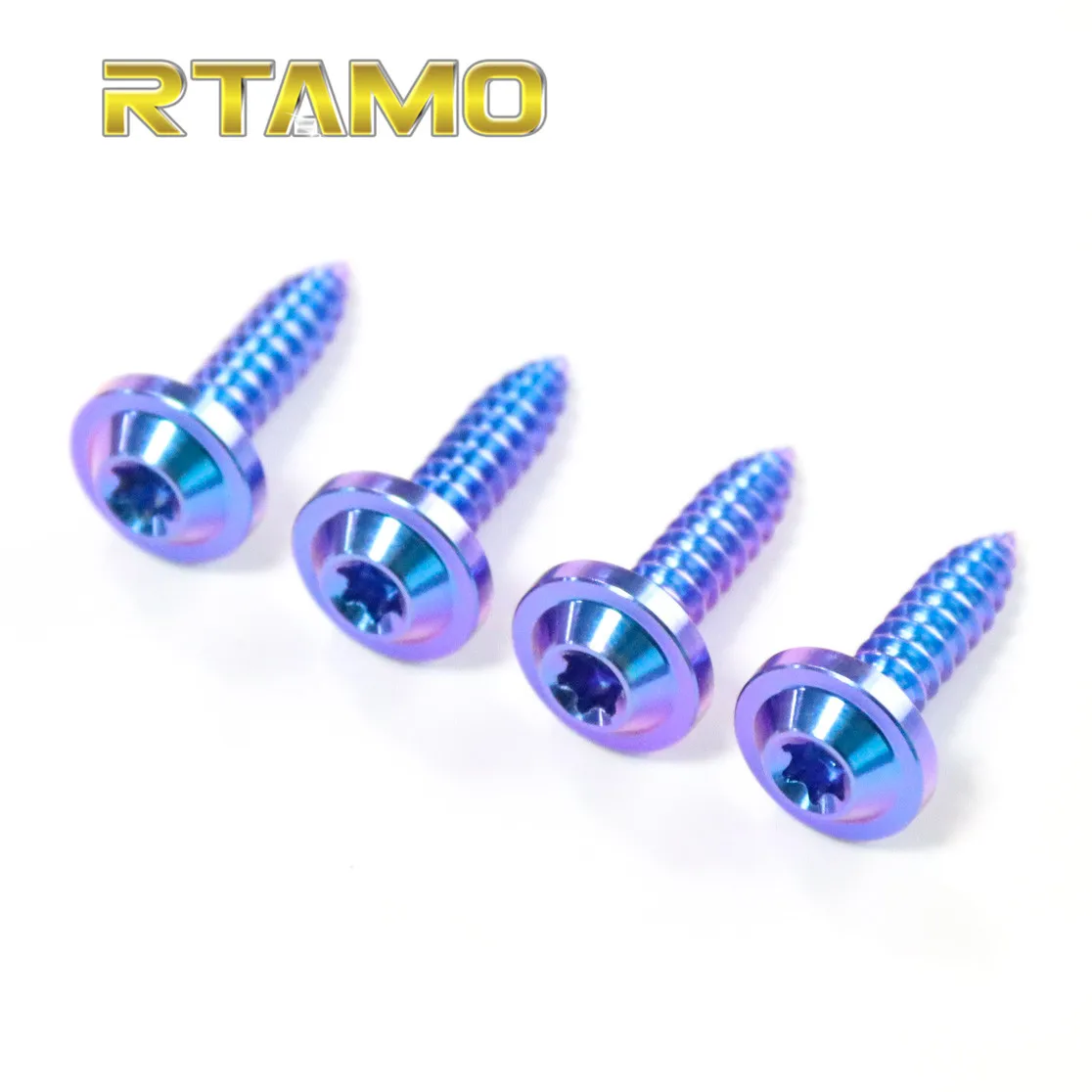 RTAMO| 4PCS Titanium Self-tapping Bolts Kit Fit with Free Wrench for Vespa Sprint 150/Vespa Primavera  Modified Batter Shelf