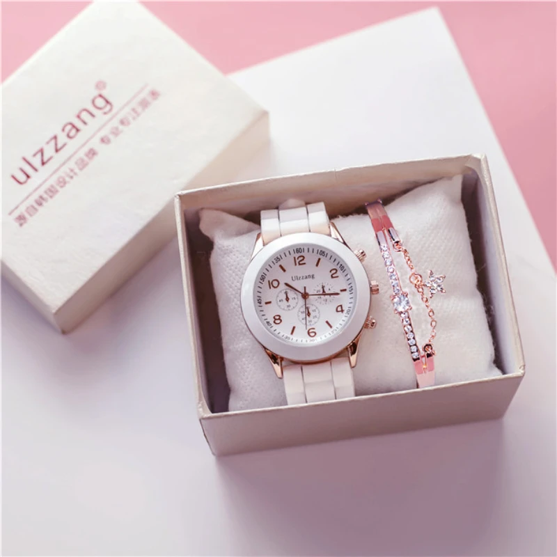 Relogio Feminino New Fashion Casual Ladies White Silicone Geneva Quartz Watch Ladies Sport Digital Watch Holiday Gift Chasy