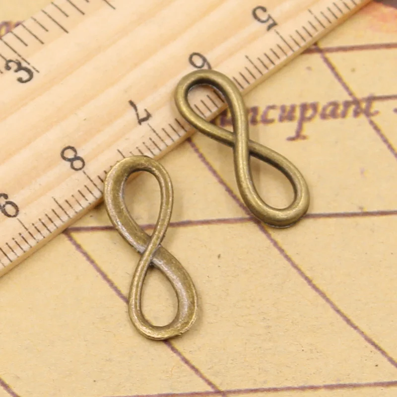 50pcs Charms Infinity Symbol Connectors 23x8mm Tibetan Bronze Silver Color Pendants Making Findings Antique DIY Jewelry