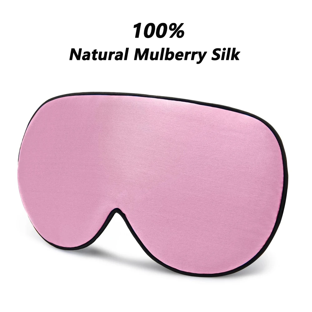 100% Natural Mulberry Silk Sleeping Mask Soft Blindfold Smooth Eye Mask Sleeping Aid Eyeshade Eye Cover Patch Bandage Comfort