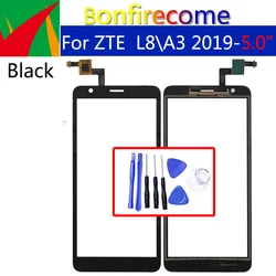 LCD touch screen digitalizador para zte blade l8/a3 2019, substituição do sensor do painel de vidro