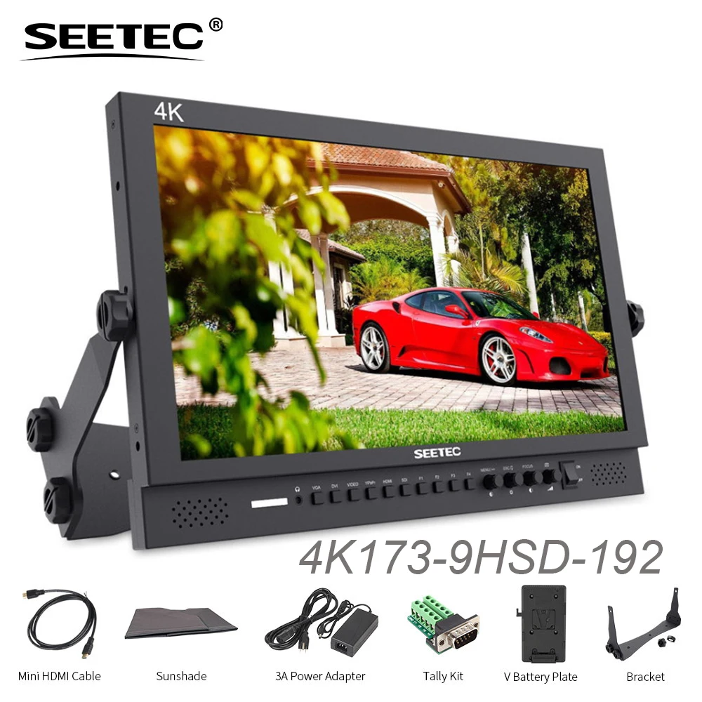 Original Seetec Switcher 17.3 Inch IPS Aluminum Design 1920x1080 4K Broadcast Monitor with 3G-SDI HDMI-compatible 4K173-9HSD-192