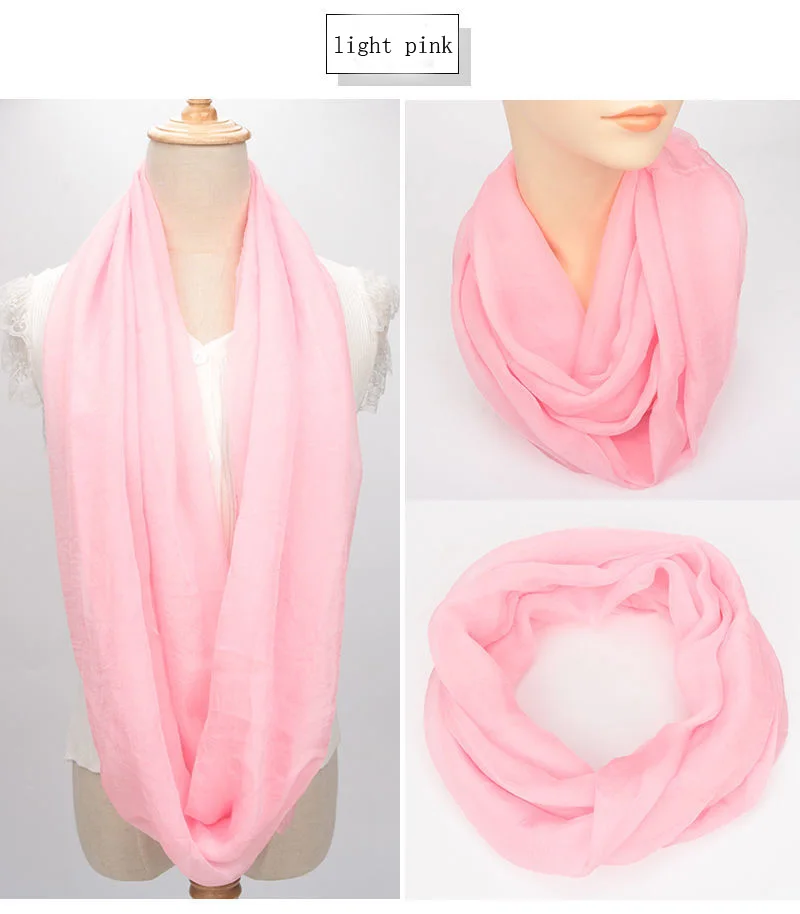 Spring Autumn Chiffon Hedging Bib Pure Color Wild Neck Scarf Women's Soft Light Breathable Decorative Beach Sunscreen Gauze D62