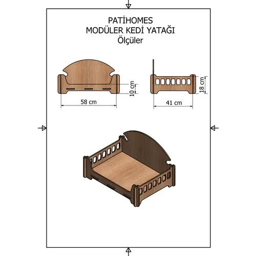 Pati Homes Modular Wooden Cat Bed and Dog Bed