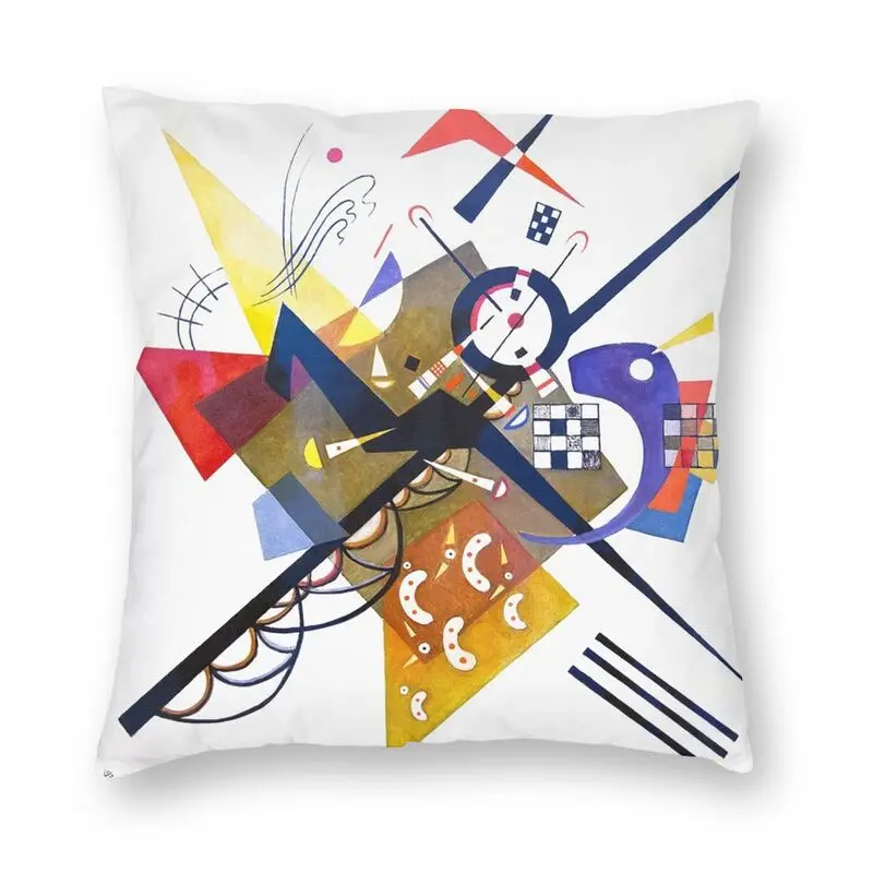 Vintage Wassily Kandinsky On White Cushion Cover 45x45cm Home Decorative Abstract Pattern Throw Pillow Case for Living Room