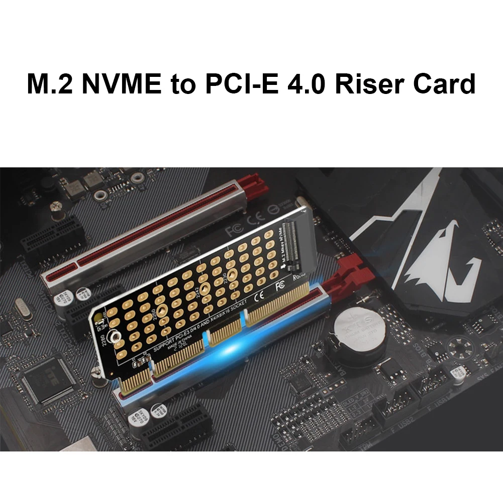 SSD M.2 NVME to PCI-E 4.0 X4 Riser Card PCIE X4 X8 X16 Support M Key Adapter 32GbpsExtender For BTC ETH Mining Full Speed