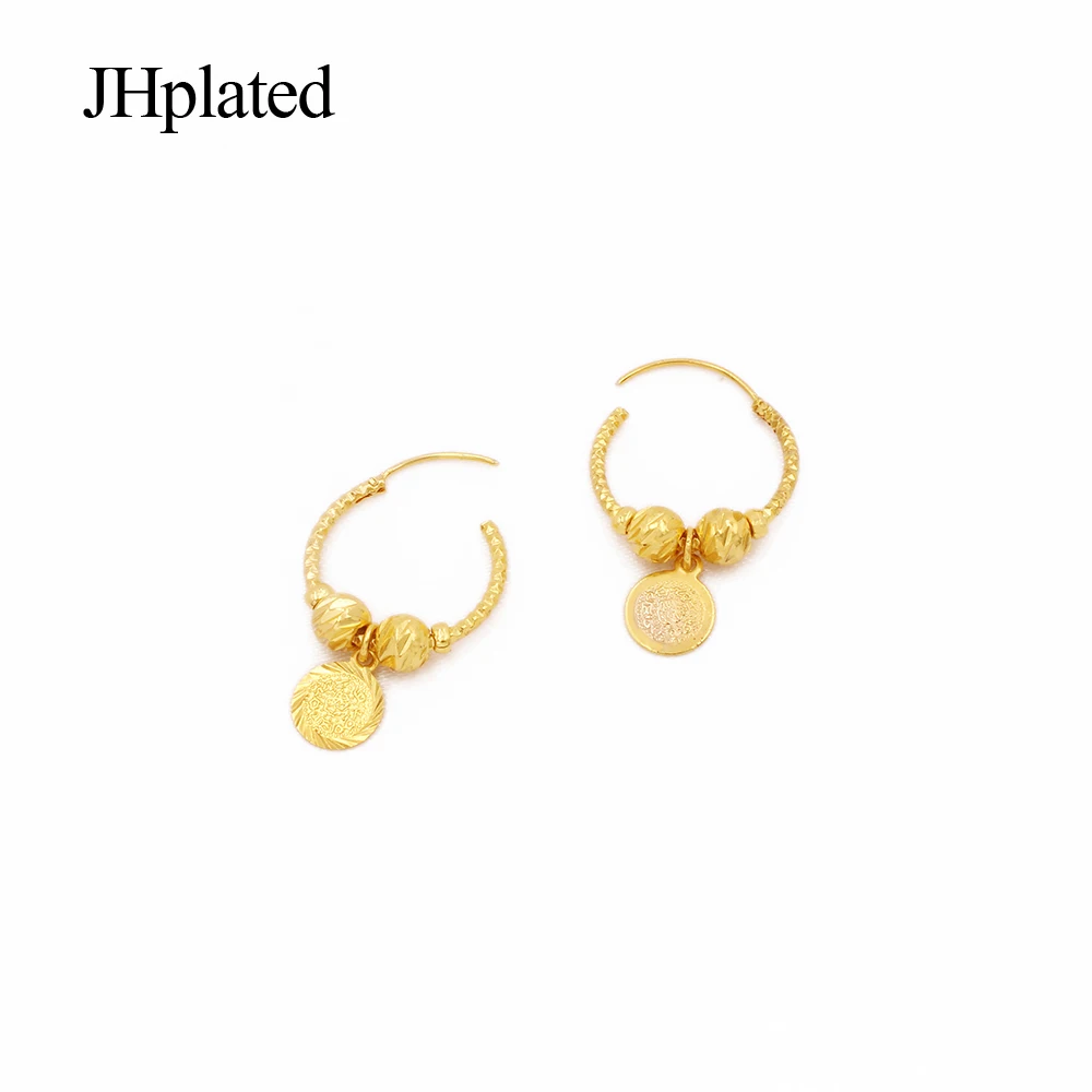 Earrings earings Saudi Arabia Gold Color Hoop for Women/Girls Jewelry African wedding Party wife gifts hoops pircing earing