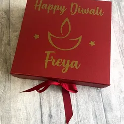 Personalised Happy Diwali  Gift Box Hindu Celebration, Autumn Festival of Hinduism Lights, Keepsake Present, Special Occassion