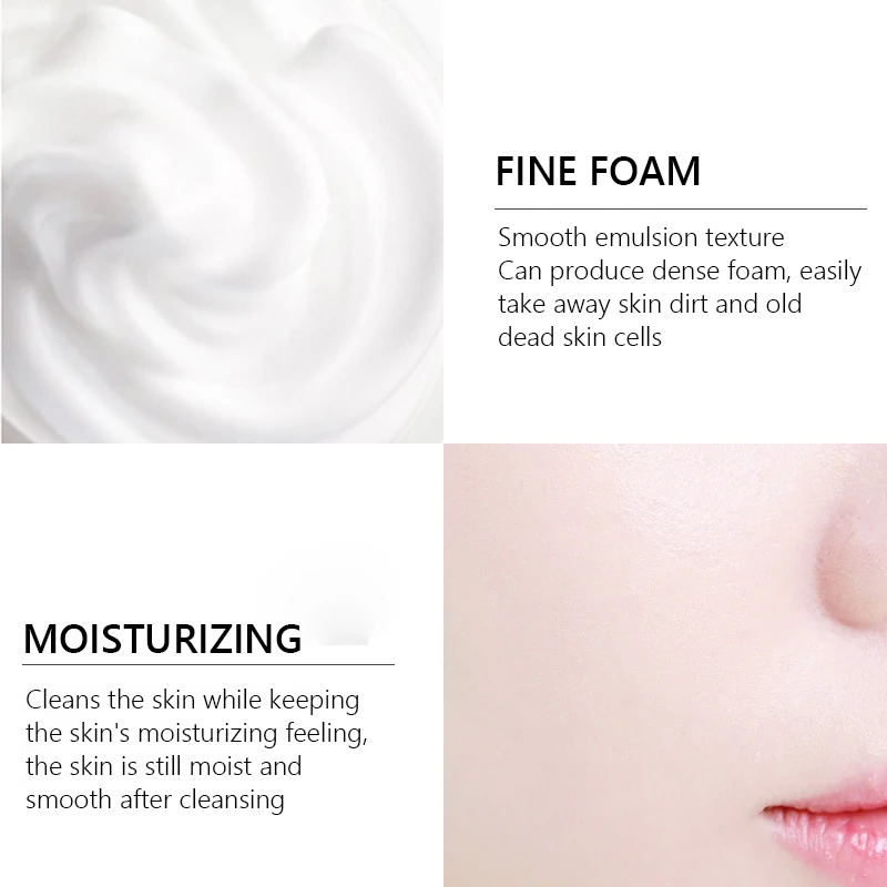 Nicotinamide Amino Acid Face Cleanser Facial Scrub Cleansing Acne Oil Control Blackhead Remover Shrink Pores Skin Care