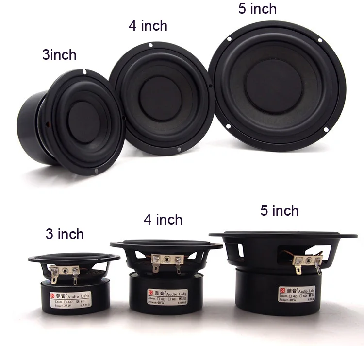 1 PC Sounderlink Audio Labs 3" 25W  4" 40W 5" 50W subwoofer woofer bass raw speaker driver 4 Ohm 8Ohm  inch unit