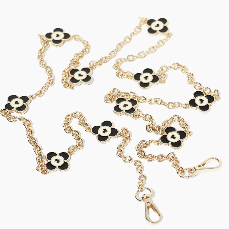 Designer chain strap 0.5cm 5mm Decoration flower gold metal charms handbag bag purse replacement Accessories Hardware quality