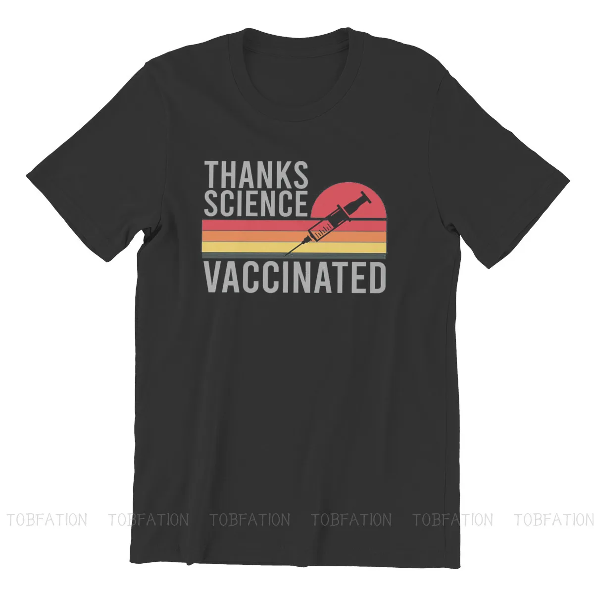 2021 Survived and Vaccinated Thanks Science Vaccine Tshirt Harajuku Gothic Men's Tees Tops Oversized Cotton O-Neck T Shirt