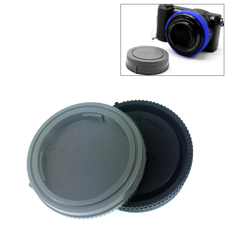 Black Gray Camera Rear Lens Cap +Body Front Cap for Sony E Mount ZVE1 A6700 A1 A7C II A7 A7R A7S A9 III IV A7CR as ALC-B1EM