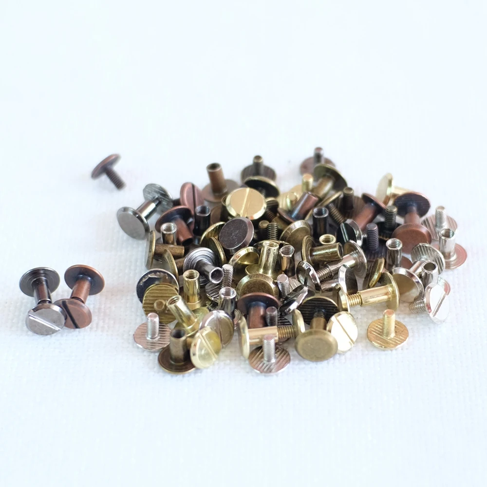 M3 Colorful Metal Screws for Spiral Binder Clip 4mm/7mm/10mm Silver/Bronze/Red Bronze/Grey/Golden 10 Pairs/lot Loose-Leaf Binder