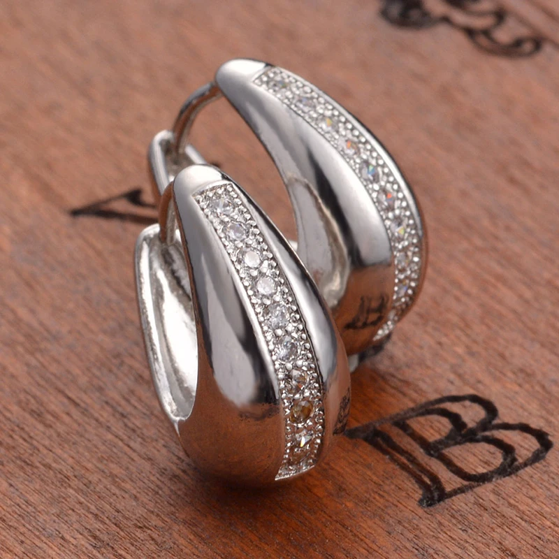 Real 925 Sterling Silver 18mm Small Hoop Earrings For Women Wedding Jewelry Gift