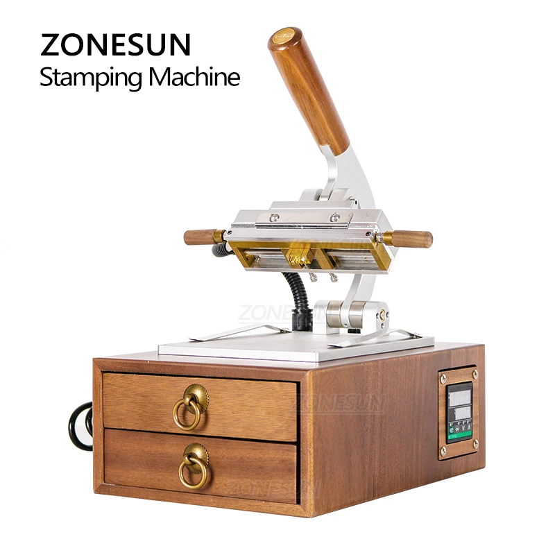 Zonesun Manual Foliedruk Machine Licht Type Kipper Stamper Telefoon Case Custom Logo Lederen Druk Embossing Machine