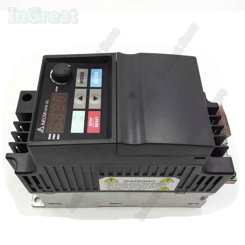 Delta 0.4KW 220V 1ph Input 400W 0.5hp 600Hz AC VFD-EL VFD004EL21A Vector Control Drive Inverter Driver VFD for CNC Pump Winder