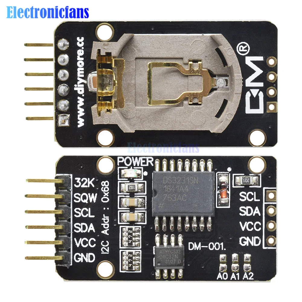 1-5 Stück DS3231 AT24C32 IIC Präzisions-Echtzeituhr (RTC) Speichermodul Miniaturgröße für Arduino SN DS3231SN AT24C32 – Detail 7