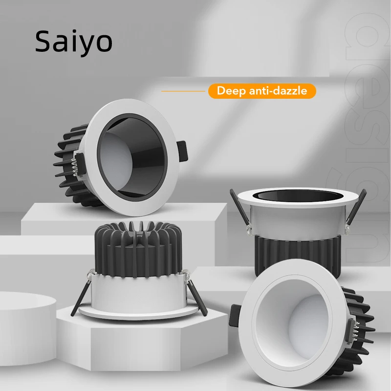 Saiyo LED Downlight SMD Recessed  IP65  For Bathroom Hotel House Kitchen Embedded SMD Anti-glare Ceiling lamp